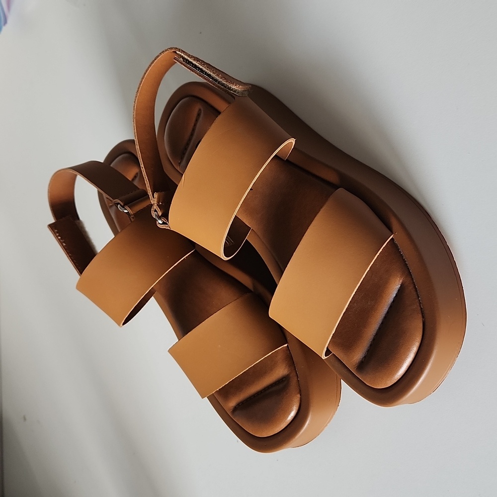 New L'INTERVALLE | Platform chunky sandals brown leather sz 39